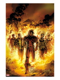 Chaos War: X-Men 1 Cover: Thunderbird and Banshee Walking in Flames