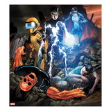 Avengers Academy 18 Cover: Striker  Mettle  Finesse  Hazmat  Veil  Warlock  and Reptil