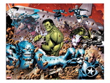 Incredible Hulks 614: A-Bomb  Hulk  Red She-Hulk  Valkyrie  Steve Rogers  She-Hulk  and Nova