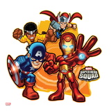 Marvel Super Hero Squad Badge: Iron Man  Captain America  Thor  and Luke Cage Posing