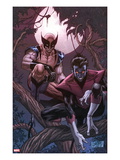 Wolverine Weapon X 16 Cover: Nightcrawler and Wolverine Crouching in a Tree at Night