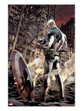 Ultimate Fallout 6 Cover: Captain America Standing  Looking at his Shield