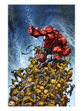 Avenging Spider-Man 2 Cover: Spider-Man and Red Hulk Fighting Moloids