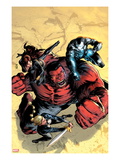 Hulk 43 Cover: Red Hulk  Valkyrie  Black Widow  and War Machine Fighting