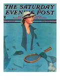 "Tennis in Blue " Saturday Evening Post Cover  June 16  1934