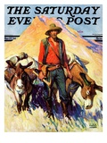 "Miner and Donkeys " Saturday Evening Post Cover  May 27  1933