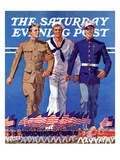 "Army  Navy and Marines " Saturday Evening Post Cover  November 13  1937
