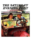 "Caught in the Rain " Saturday Evening Post Cover  August 29  1936