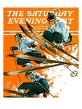 "Ski Jumpers " Saturday Evening Post Cover  February 26  1938