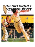 "Doubles Tennis Match " Saturday Evening Post Cover  September 5  1936
