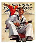 "Singing Sailor and Parrot " Saturday Evening Post Cover  October 16  1937