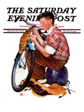 "Decorating His Bike " Saturday Evening Post Cover  March 20  1937