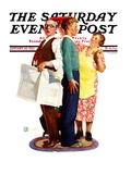"Height Comparison " Saturday Evening Post Cover  January 28  1933