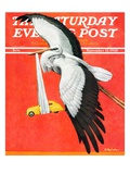 "New Born Automobile " Saturday Evening Post Cover  November 12  1938