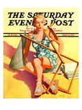 "Broken Beach Chair " Saturday Evening Post Cover  August 12  1939