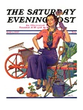 "Geranium Gardener " Saturday Evening Post Cover  May 1  1937