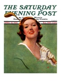 "Portrait of Lady Golfer " Saturday Evening Post Cover  April 22  1933