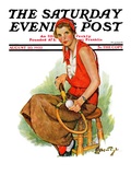 "Woman Tennis Player " Saturday Evening Post Cover  August 20  1932