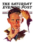 "Combing His Hair " Saturday Evening Post Cover  July 9  1938