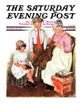 "Mending His Jacket " Saturday Evening Post Cover  October 17  1931