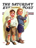 "School Fight " Saturday Evening Post Cover  September 12  1936