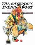 "Tennis Champs " Saturday Evening Post Cover  August 22  1931