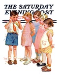 "Making Faces " Saturday Evening Post Cover  July 10  1937