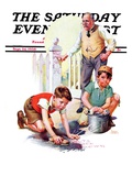 "Cleaning Up Graffiti " Saturday Evening Post Cover  September 24  1938