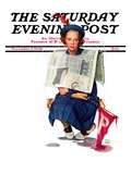"Rainy Football Game " Saturday Evening Post Cover  November 5  1938