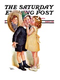 "Birthday Kiss " Saturday Evening Post Cover  March 5  1938