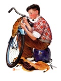 "Decorating His Bike "March 20  1937