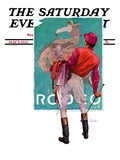 "Jockey Looks at Poster " Saturday Evening Post Cover  May 8  1937