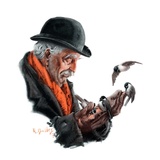 "Man Feeding Birds "April 21  1923