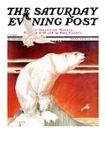 "Polar Bear on Iceberg " Saturday Evening Post Cover  January 14  1933