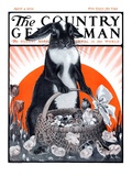 "Easter Bunny and Basket of Chicks " Country Gentleman Cover  April 4  1925