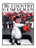 "Toddler Watering Geraniums " Country Gentleman Cover  June 28  1924