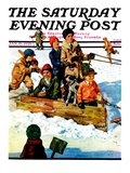 "Homemade Sleigh " Saturday Evening Post Cover  January 19  1929