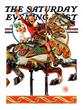 "Carousel Ride " Saturday Evening Post Cover  September 6  1930