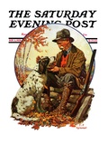 "Hunter and Spaniel " Saturday Evening Post Cover  November 3  1928