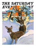 "Deer in Snow " Saturday Evening Post Cover  February 7  1931
