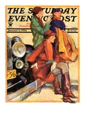 "Women in Riding Habits " Saturday Evening Post Cover  January 6  1934
