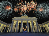 Brandenburg Gate with Fireworks