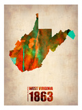 West Virginia Watercolor Map