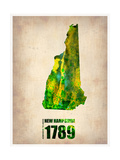 New Hampshire Watercolor Map