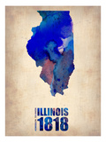 Illinois Watercolor Map