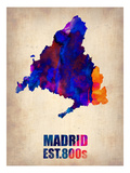 Madrid Watercolor Map