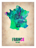 France Watercolor Map