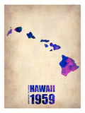 Hawaii Watercolor Map