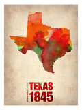 Texas Watercolor Map
