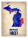 Michigan Watercolor Map